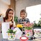 Garden Plastic Pot Spring Activity Craft Kit DIY Flower Plant Crafts Nursery Pots with Stickers Flower Planting Growing Kit for Spring Summer Home Classroom School Creative DIY Art Project Activities for Kids
